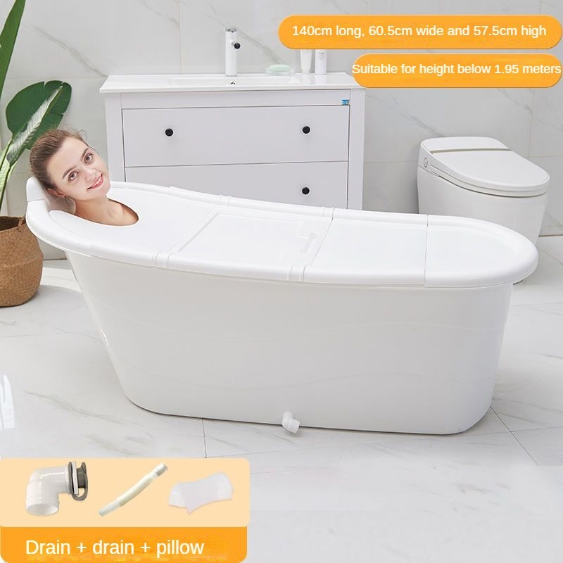 Bath Tub Adult Acrylic Soaking With Lid Un Foldable Big Bathing Tub For ...