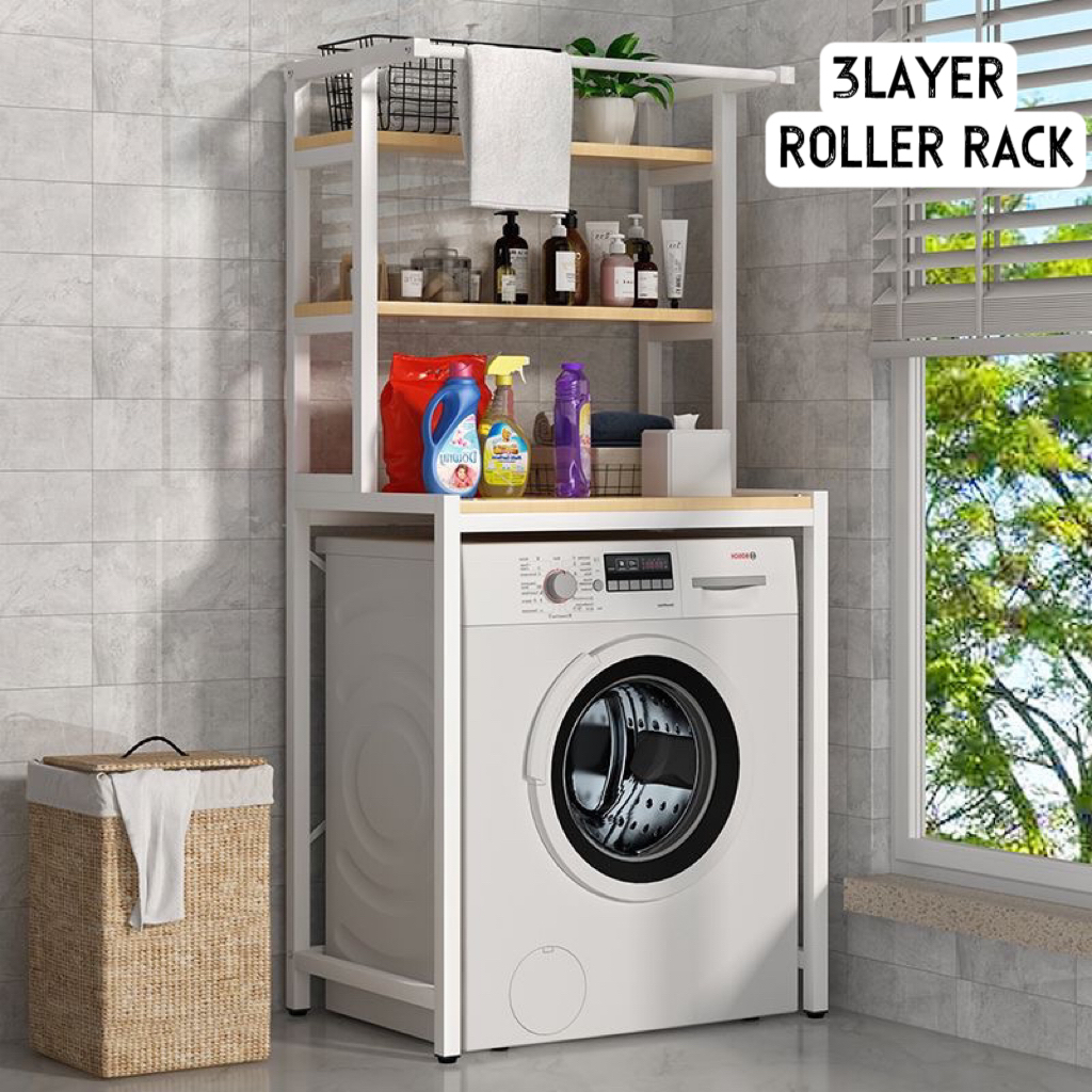 Washing Machine Rack Metal Storage Rack Balcony Modern Simple  Multifunctional Toilet Storage Rack