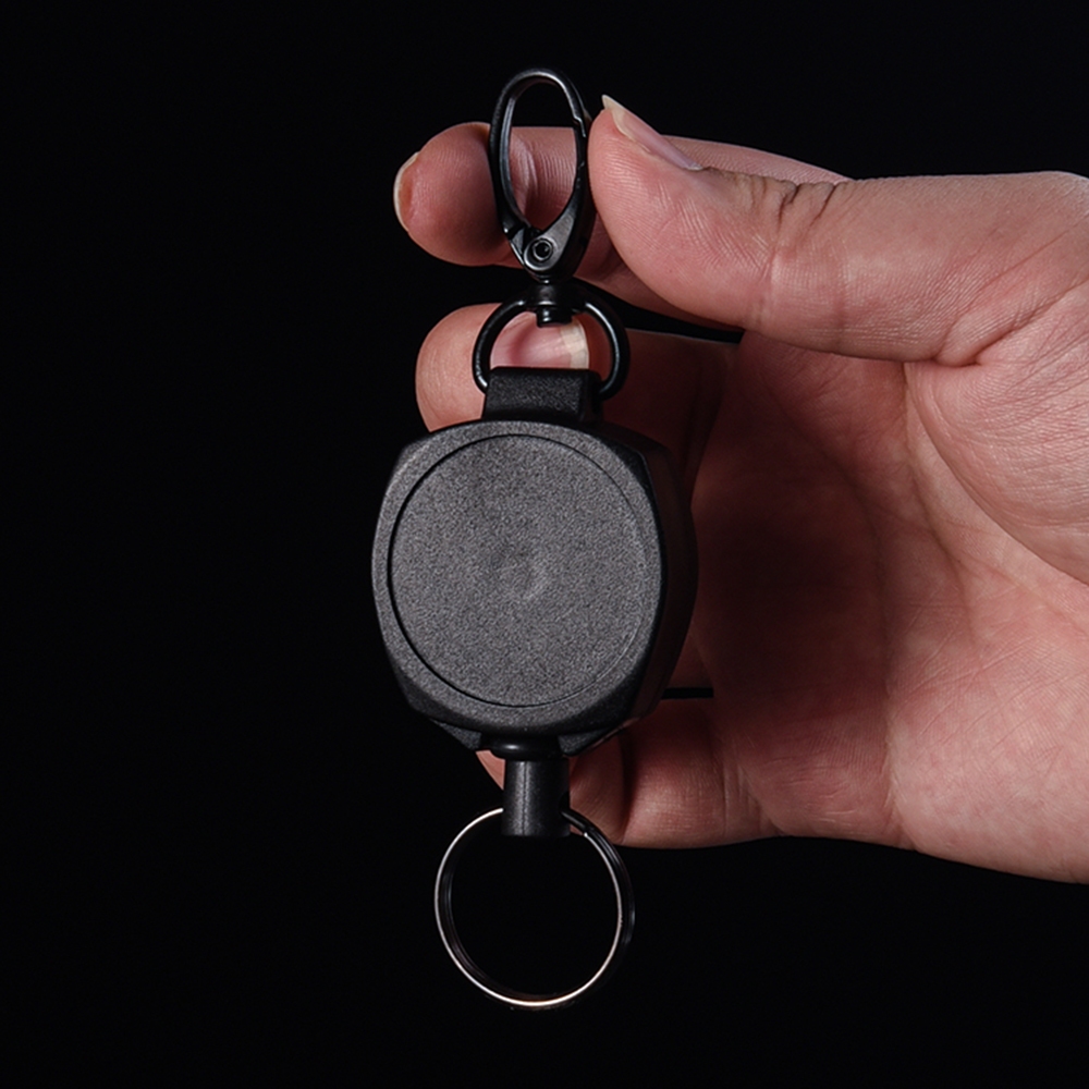 Retractable Wire Rope Key Ring High Resilience Multi-Function Carabiner ...