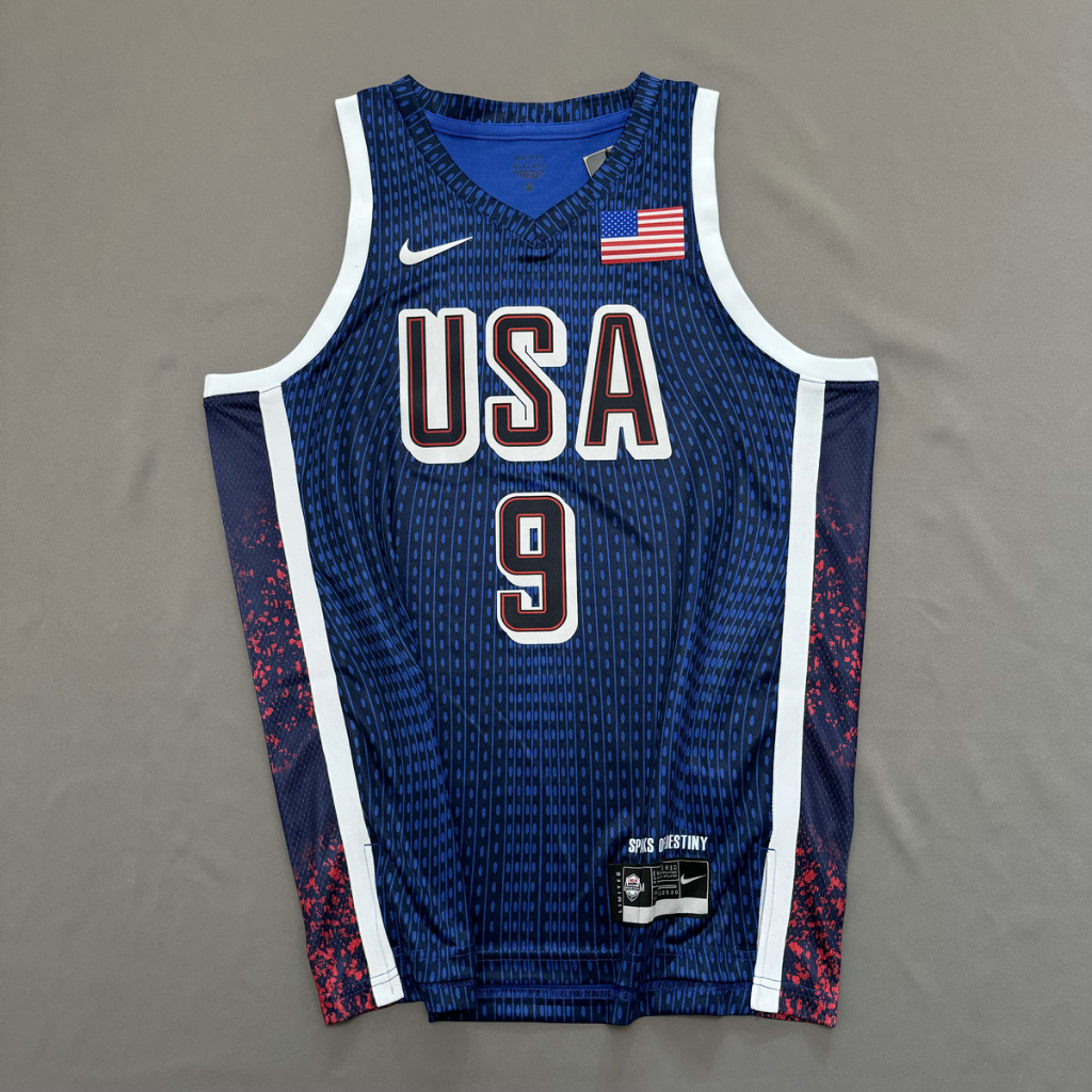 【High Quality】Men's New Original 2024 Olympic USA Team #9 Tyrese ...