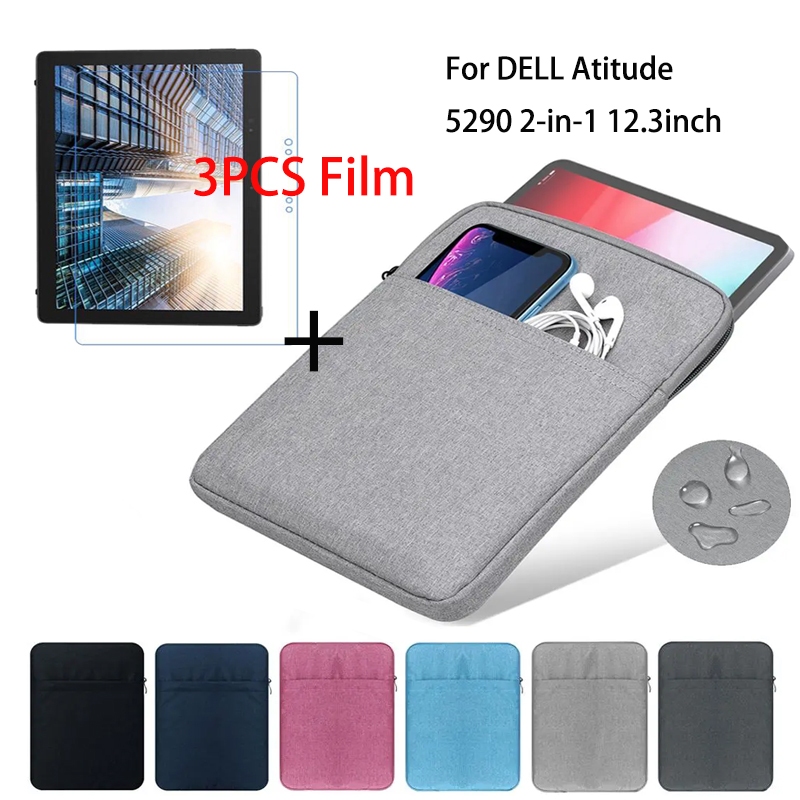 3PCS Tablet Screen Protector and Tablet Bag Case For DELL Atitude 5290 2 in 1 12.3inch Tablet Sleeve Phone Bag Shockproof Protective Pouch Case Cover Shopee Philippines