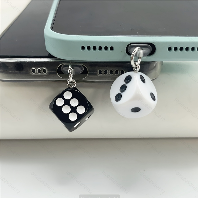 Mobile Phone Anti-dust Plug Retro Style Three-dimensional Black White ...