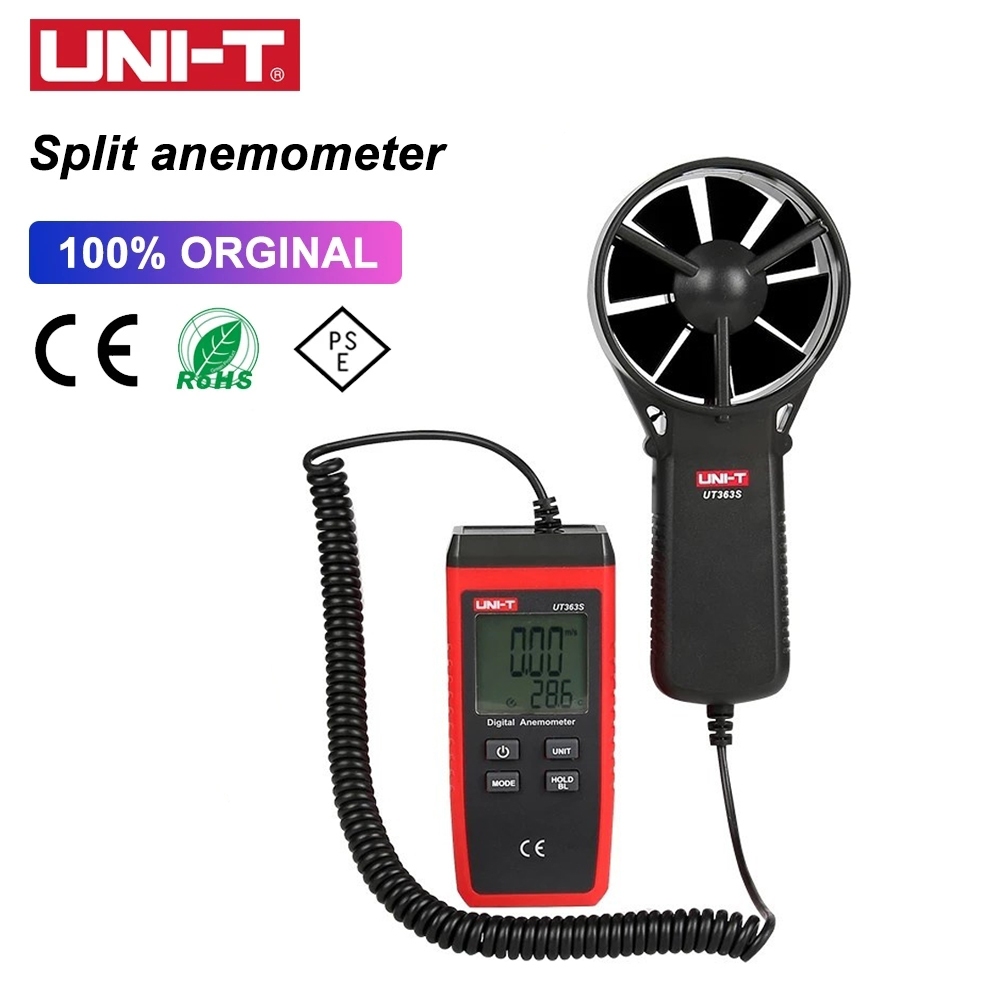 UNI-T Digital Anemometer UT363S 0.4~30m/s Wind Speed Sensor Meters ...