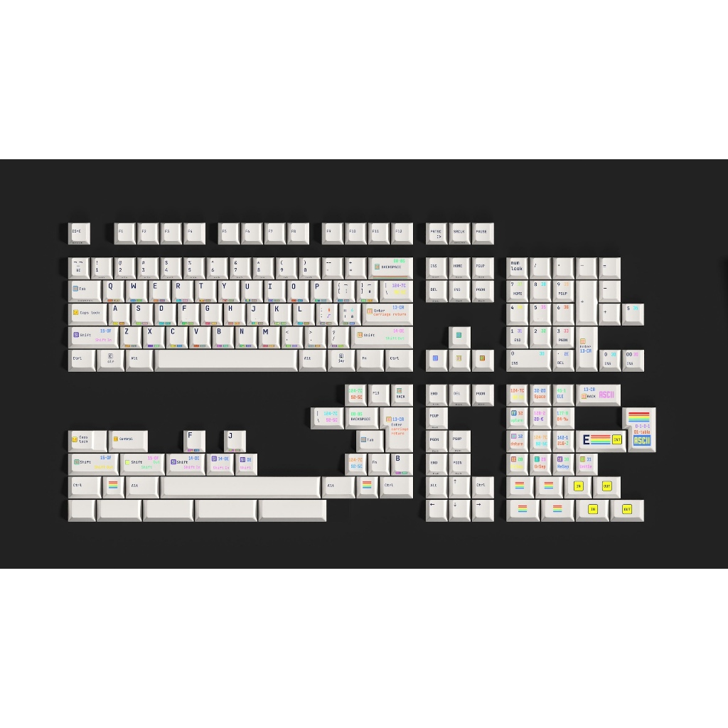 ASCII Table Dye Sublimation Cherry Profile PBT Keycaps For C64 Style ...