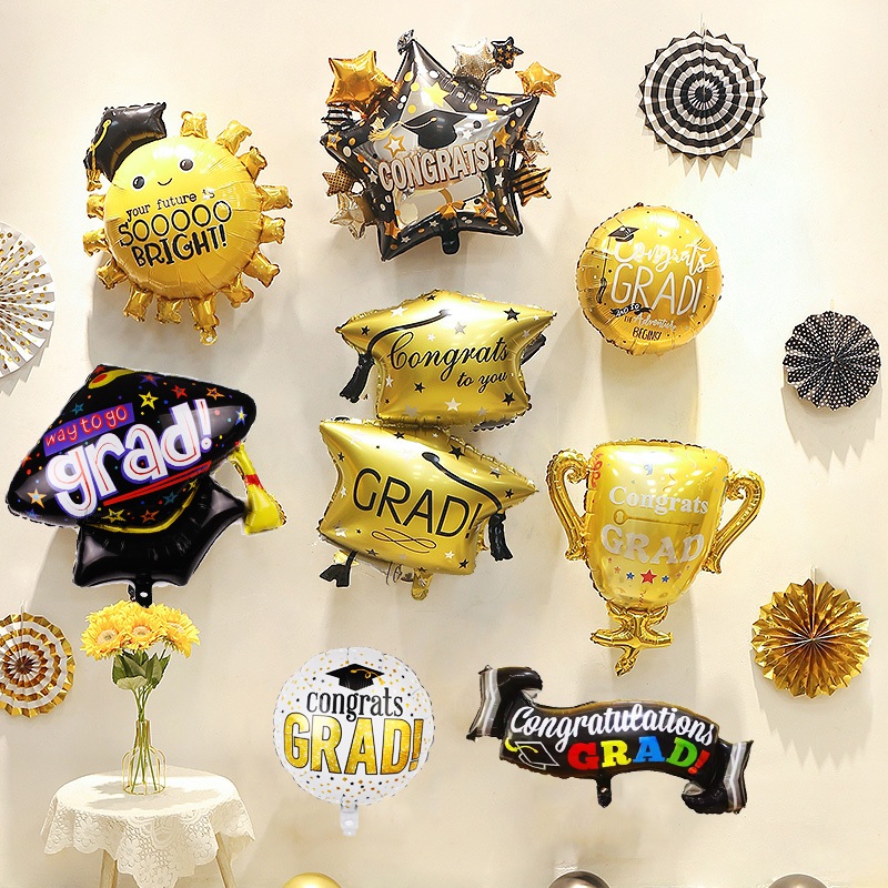 Graduation Foil Balloon Banner Aluminum Frame For Grad Photography Prop ...