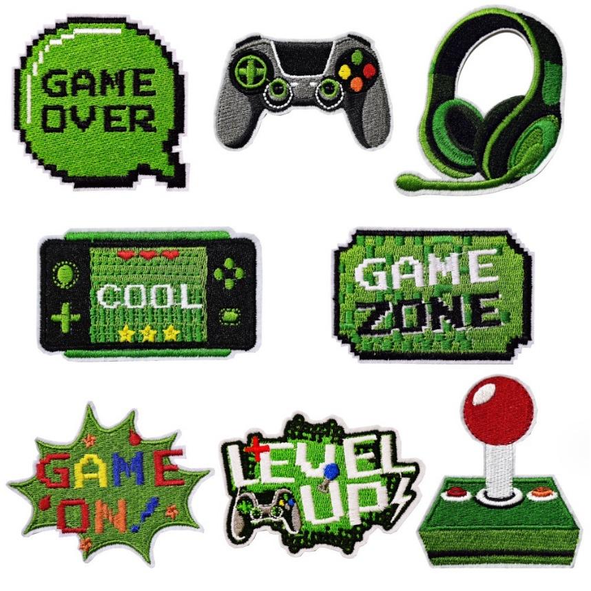 Green Game Series Embroidered Cloth Stickers Ripped Fashion Anime ...