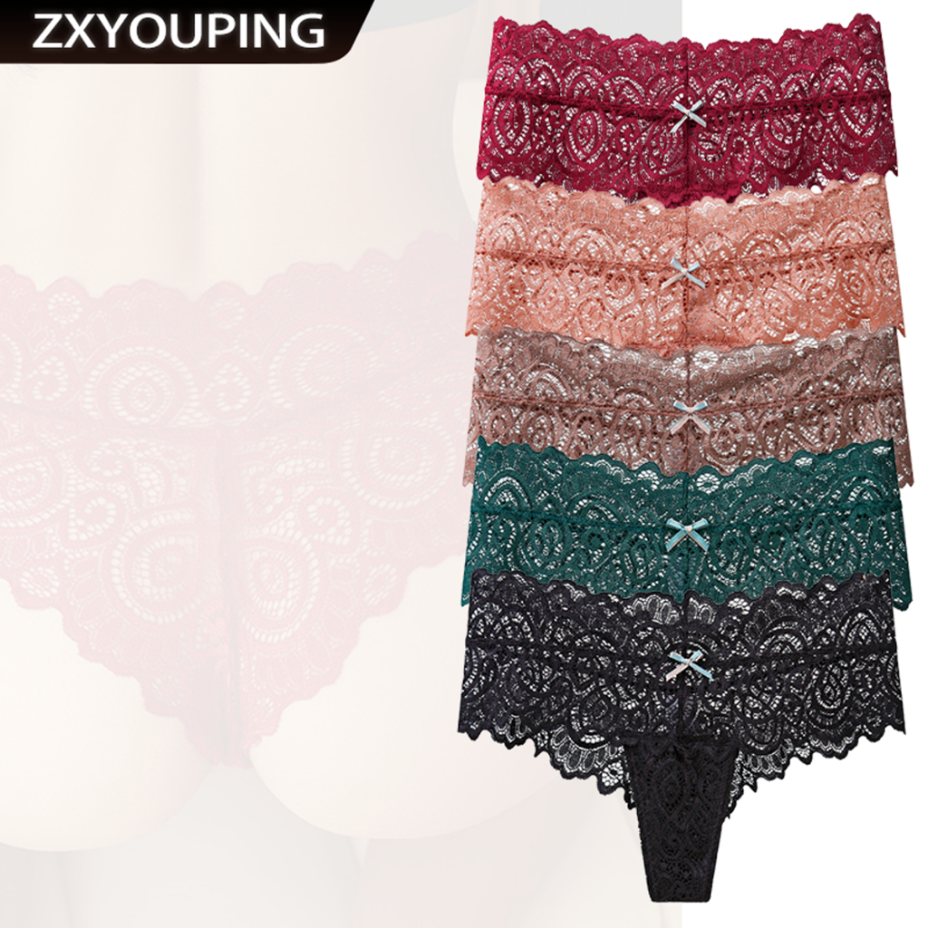 ZXYOUPING 1/3PCS Women Panties Sexy Lace Thong T Back G String Panties ...