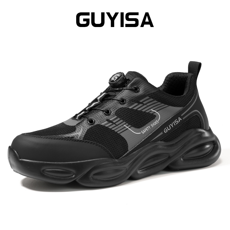 GUYISA Safety Shoes Men s Smart Clasp Anti Smashing Anti Piercing Lightweight Soft Breathable Comfortable Wear resistant Fashion Low cut CN37 45 F019