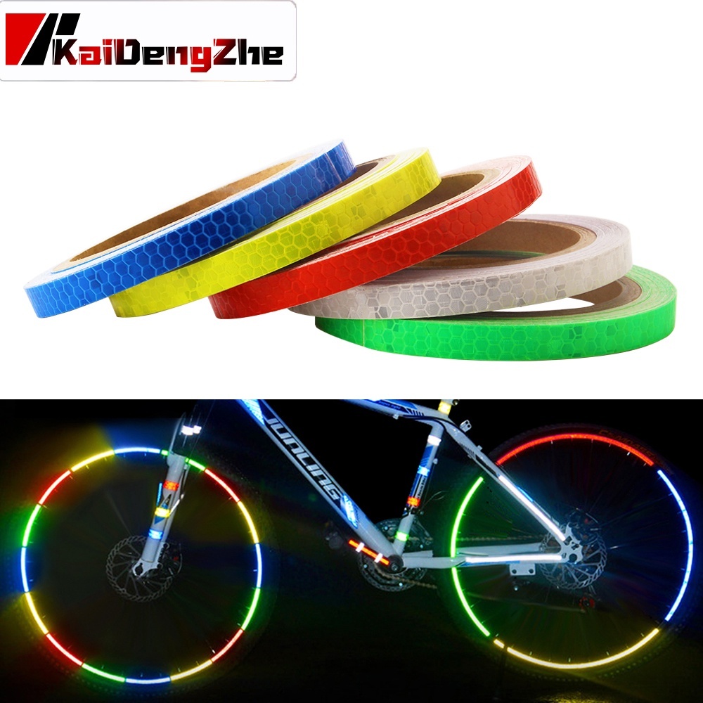 1Piece Bicycle PVC Reflective Bike Stickers Cars Safety Warning Durable ...