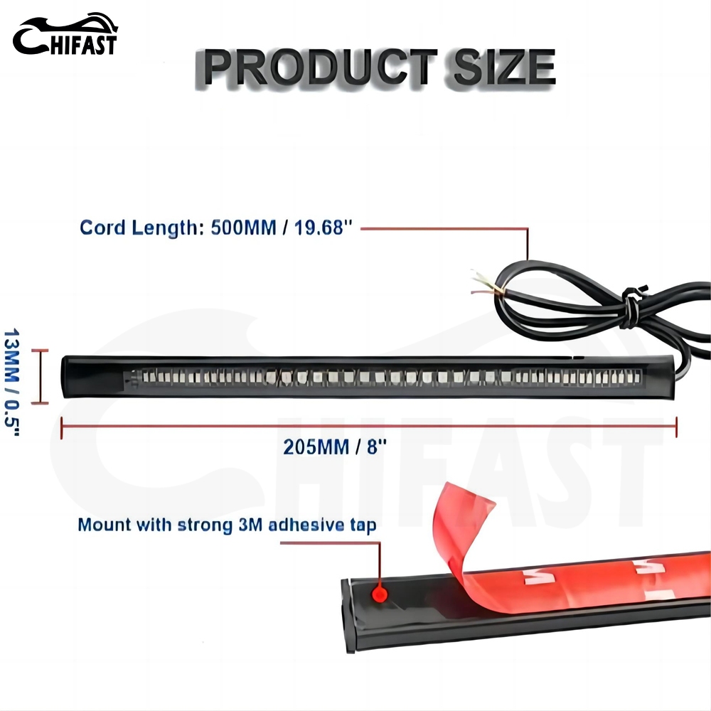 HIFAST 48 LED Patch Light Strip Brake Light Strip Turn Signal Flashing ...