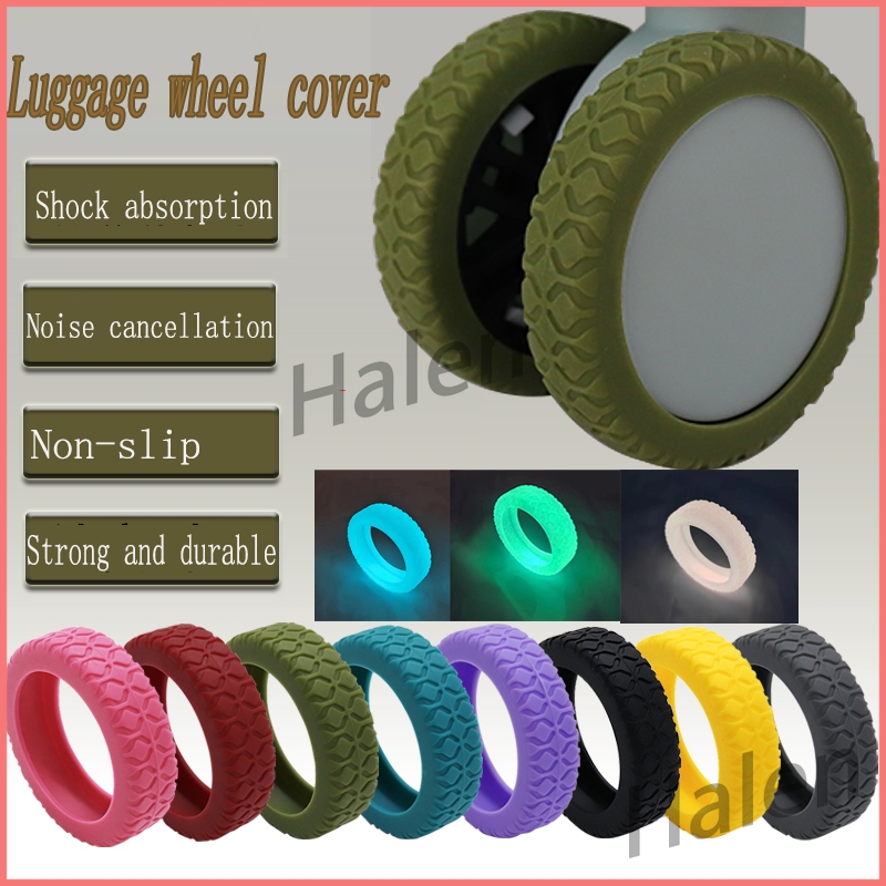 8PCS Thicker Luggage Wheel Protection Cover, Silicone Trolley Case ...