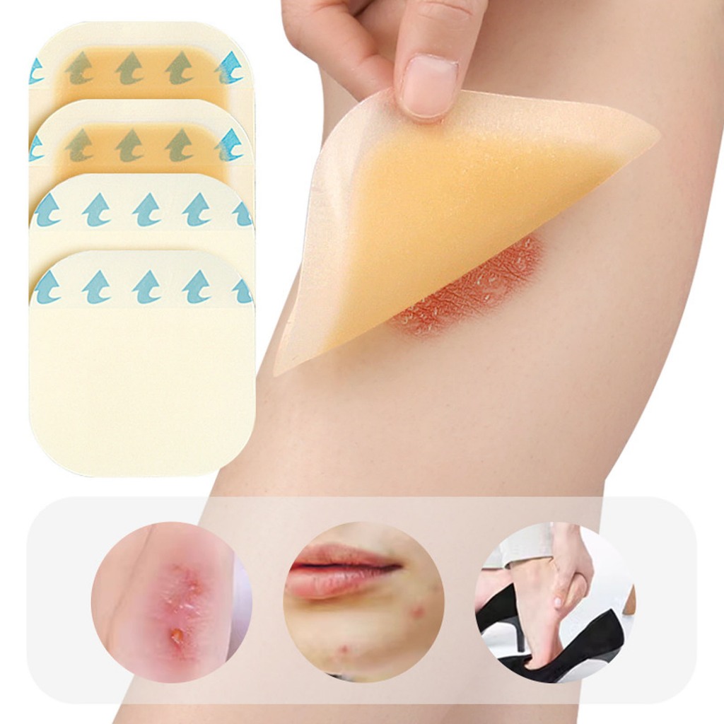 4pcs Hydrocolloid Wound Dressing Ultra Thin Self Adhesive Fast Healing ...