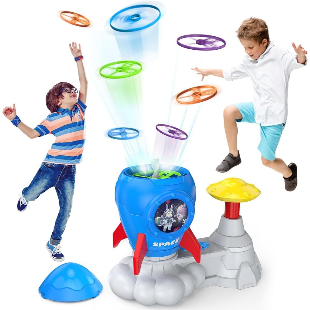 Outdoor Toys for Kids Flying Disc Launcher Toy Chasing Games