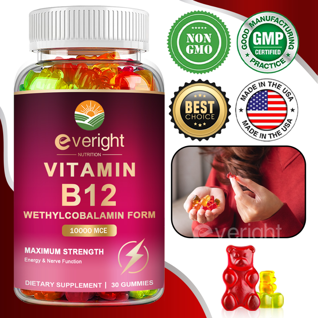 Vitamin B12 Gummy For Energy Nerve System Brain Mood Bone Muscle