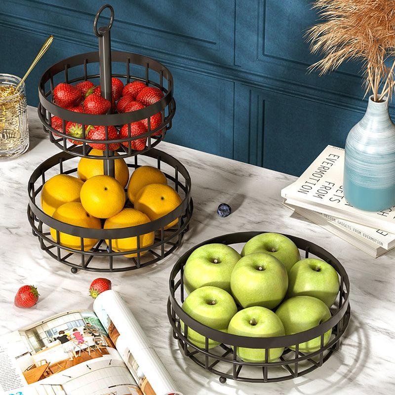 Fruit And Vegetable Rack Detachable Basket For Outside Picnic Black ...