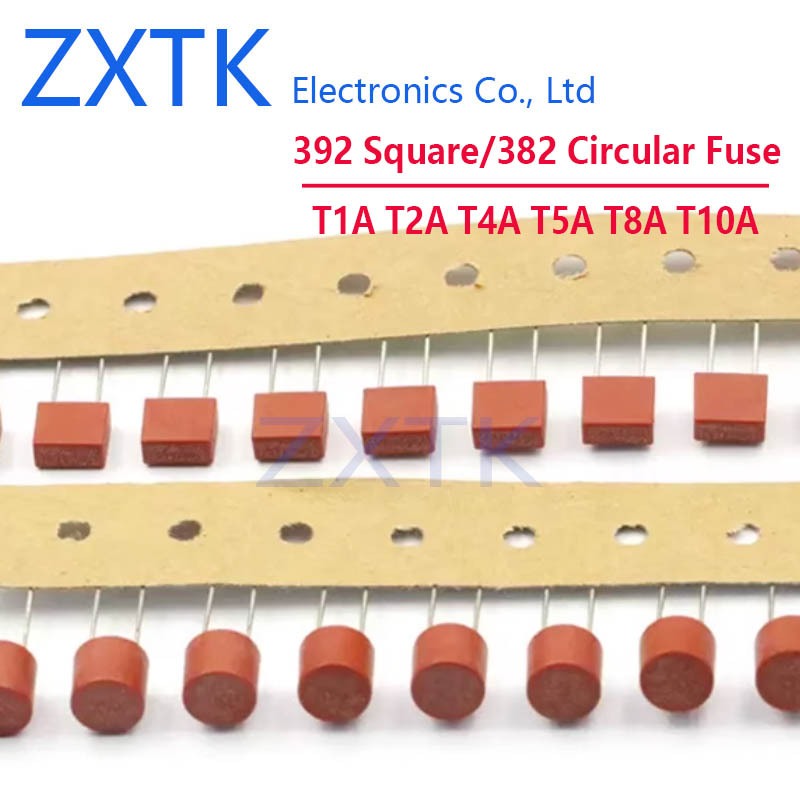 10PCS 392 square/382 circular fuse T1A T2A T3.15A T4A T5A T6.3A 250V ...