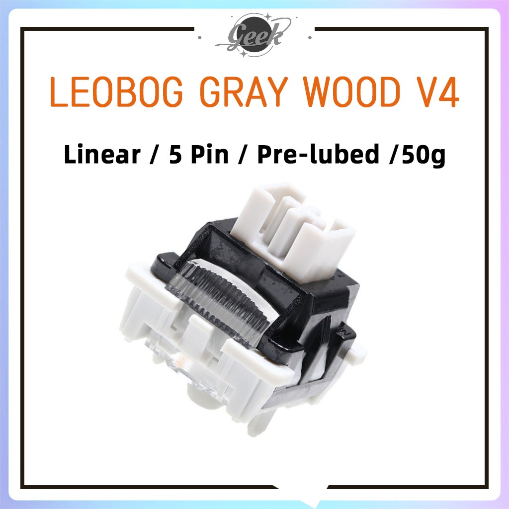 Leobao Gray Wood V4 5 PIN Mechanical Switches for Mechanical Gaming ...