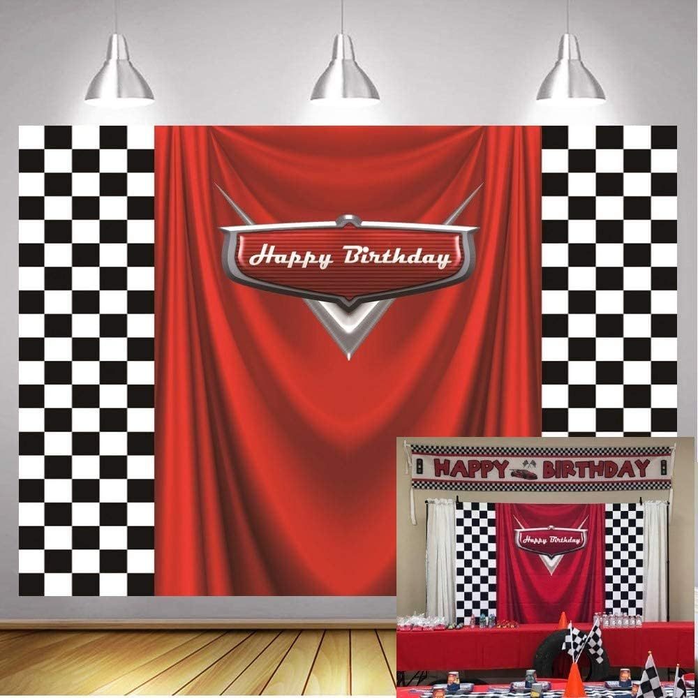 Aperturee Racing Black White Grid Tire Birthday Arch Backdrop