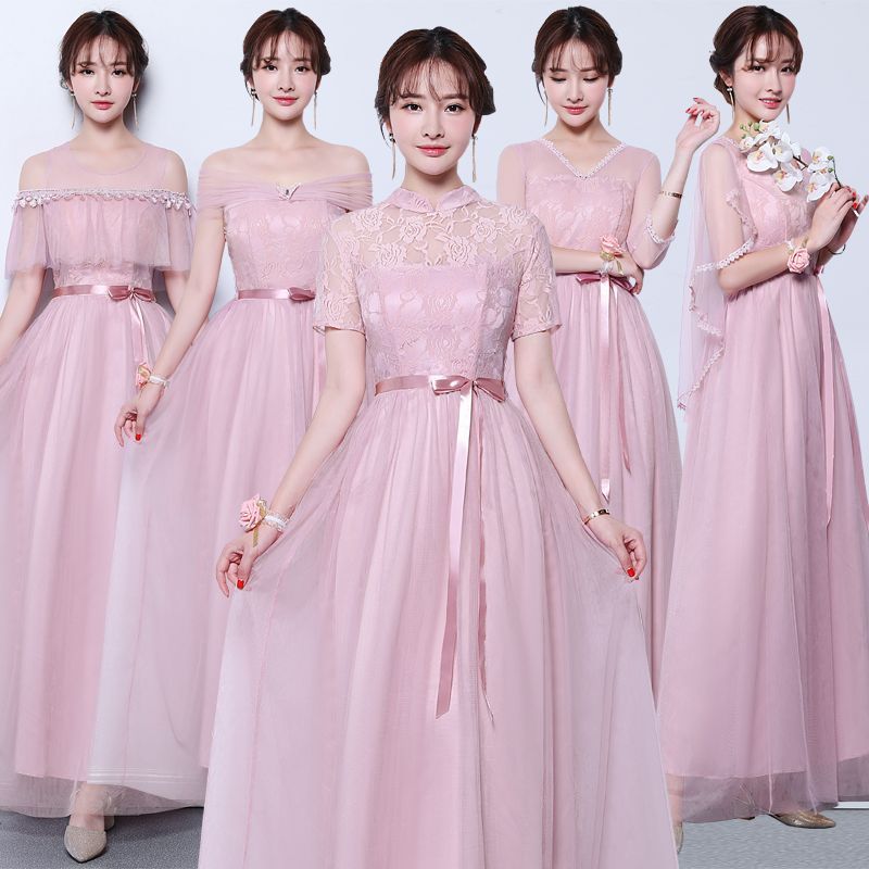 JS prom Evening Dinner Gown banquet evening dress Bridesmaid dress, women's  new plus-size spring and autumn fairy temperament, long show, thin and  flesh covering sisters, annual pa | Shopee Philippines
