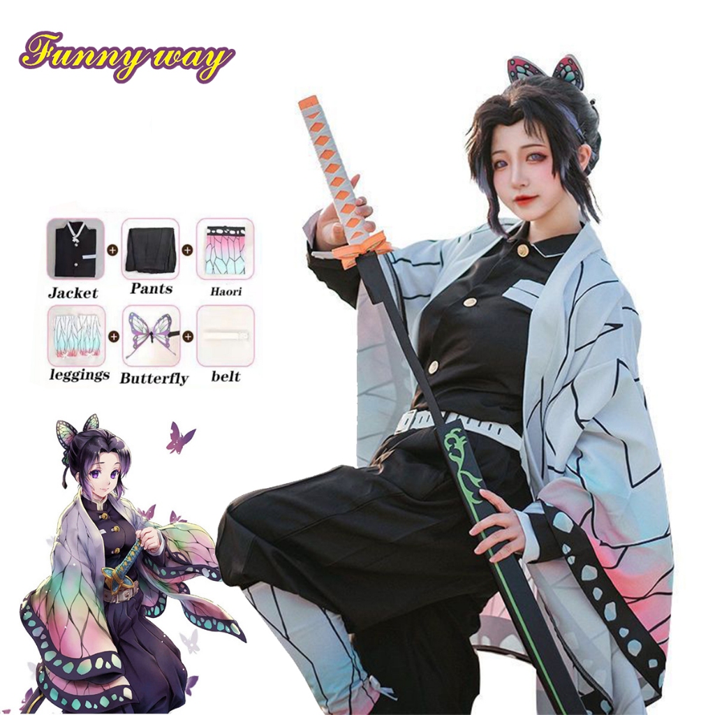 Kochou Shinobu Cosplay Costume for kids Demon Slayer Anime outfit ...