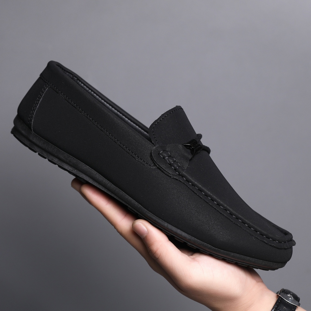 ADPLP ❥ Fashion Loafer Shoes For Men Korean Casual Bean Shoes Comfortable  Breathable Leather Shoes#DD90