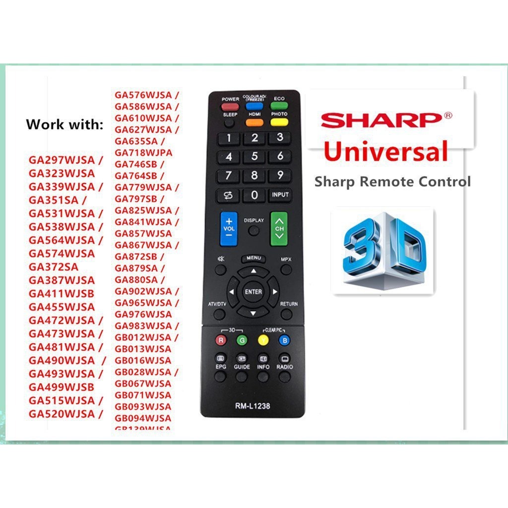 Sharp Smart TV Remote Control (Used With LCD , LED All Models Are RM ...