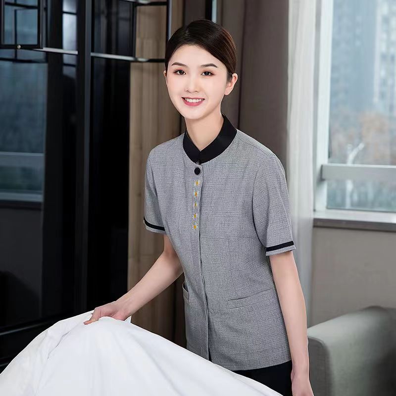 Cleaning Service Uniform - Female Hotel Guest Room Cleaner Work Short ...