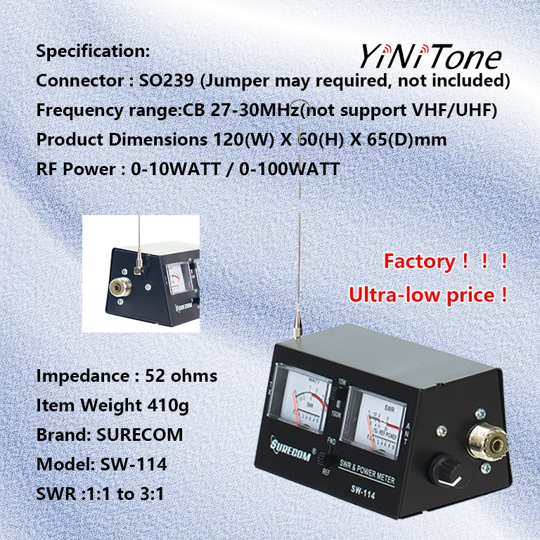 Sw Swr Rf Field Strength Test Power Meter Walkie Talkie Surecom