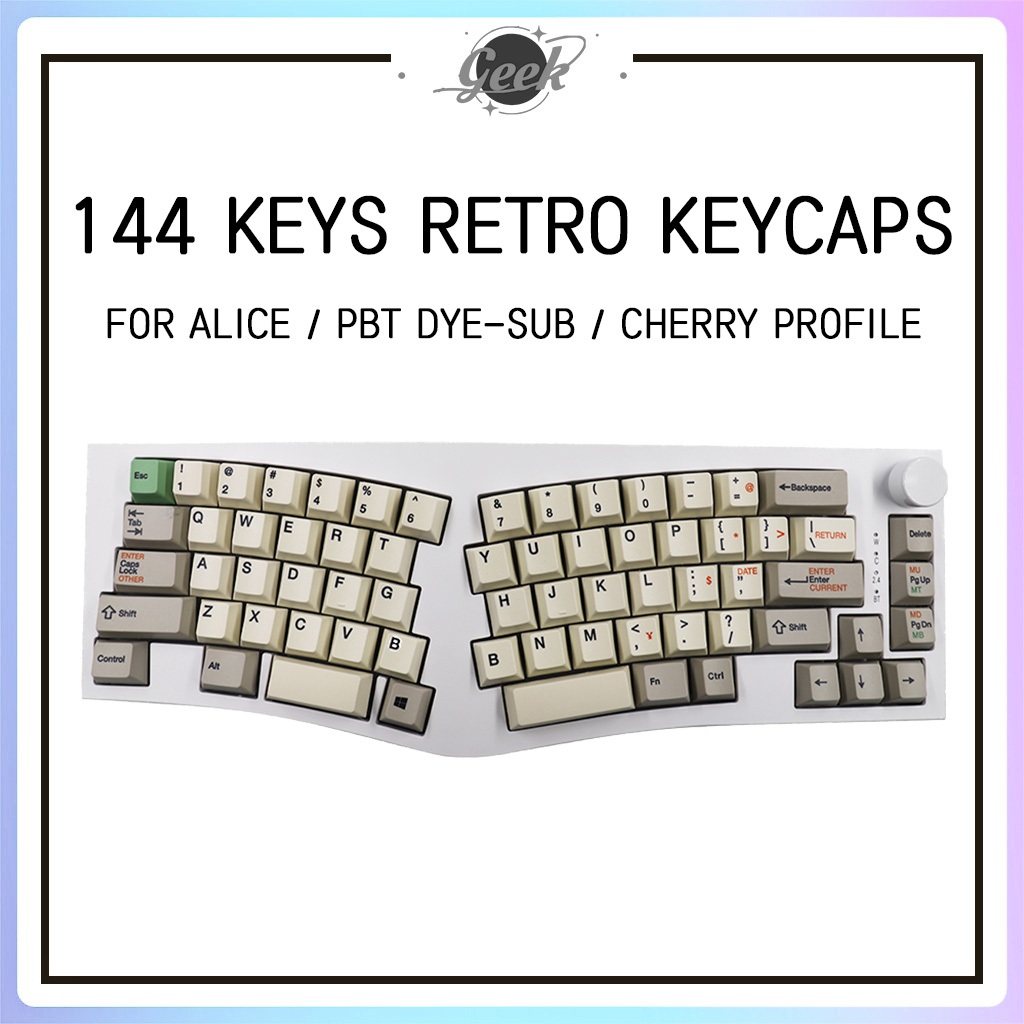 Alice Retro Keycaps PBT Dye Sublimation Cherry Profile Keycap Custom ...