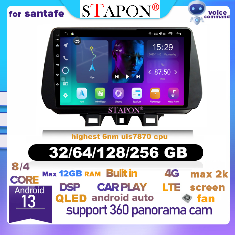 STAPON for hyundai tucson santafe 2019-2021 9inch Android13 32 64 128 ...