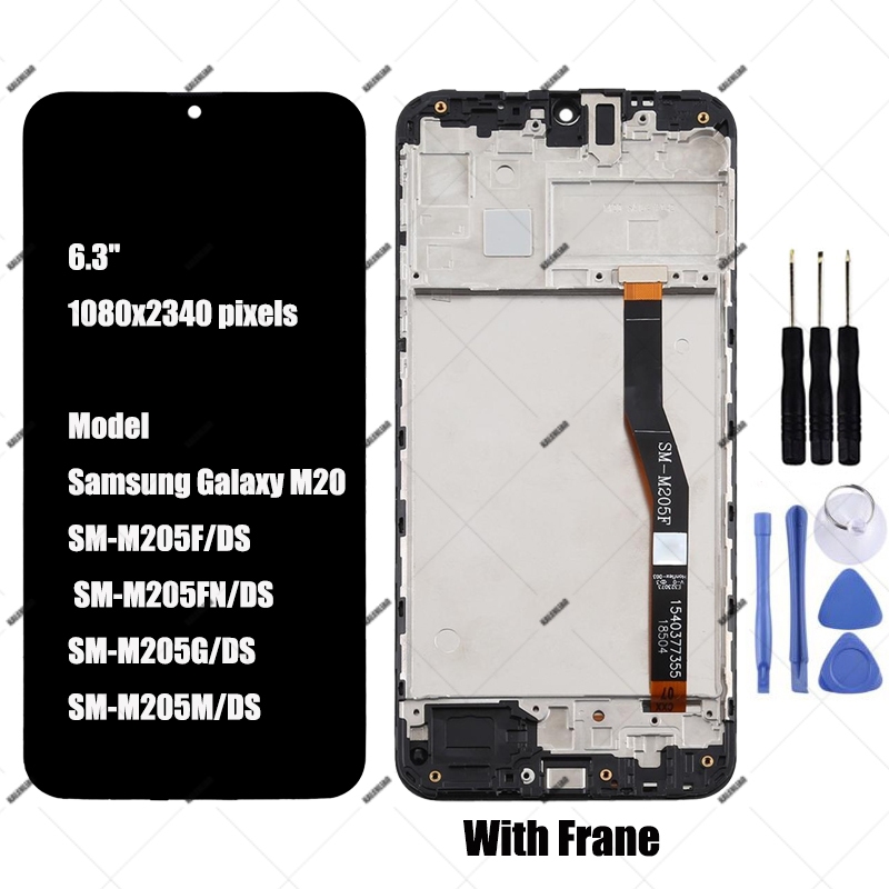 Samsung Galaxy M20 M205 M205F SM-M205F/DS LCD Display Touch Screen  Digitizer Assembly Replacement Parts