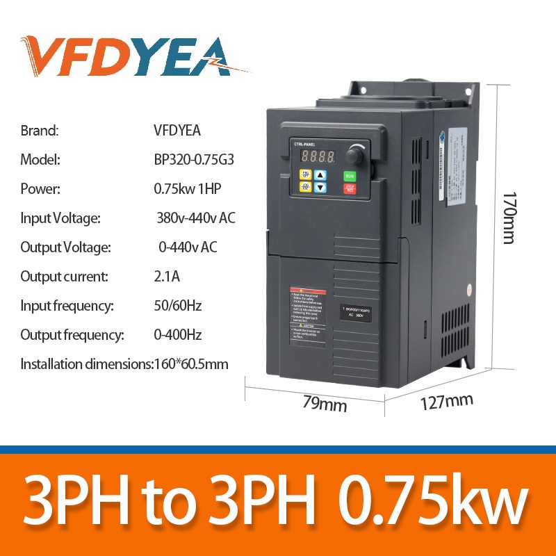 DEWIN 1.5kW Three-Phase Frequency Drive 380V VFD Inverter - Speed Controller For Motors (Model MS500-4T-1.5G)-311846