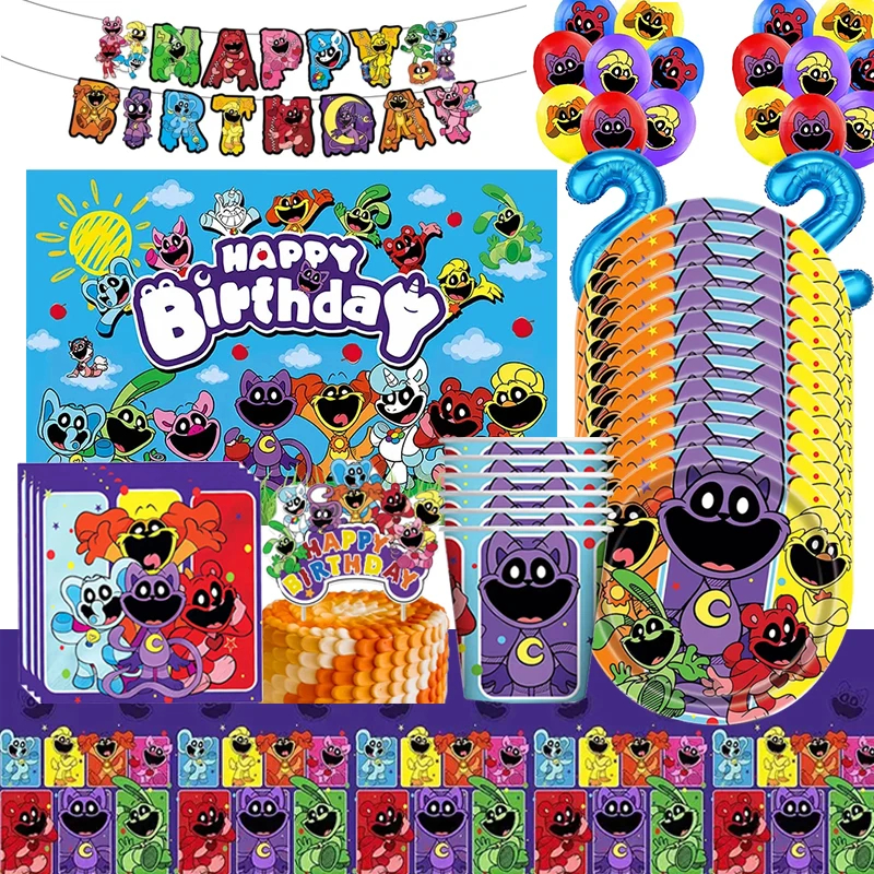 Smiling Critters Birthday Theme Party Tableware Decoration Smiling ...