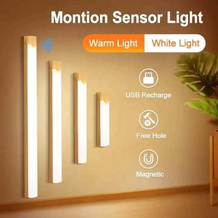 Type C Rechargeable LED Night Light PIR Motion Sensor Under Cabinet ...