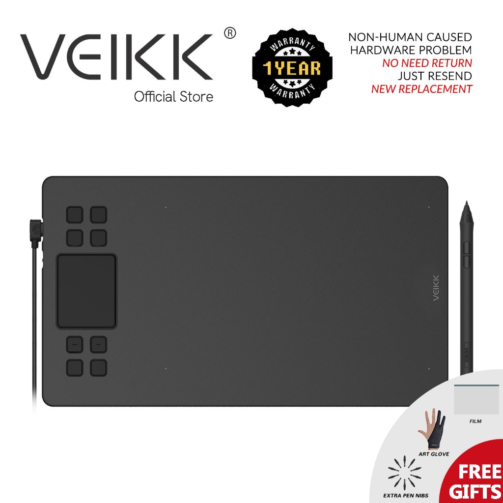 VEIKK A50 Digital Graphic Drawing Tablet With Drawing Online Working for  Beginner, laptop pc gaming Signature Pad