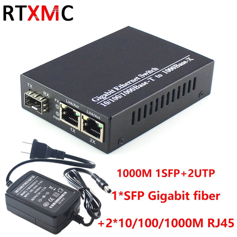 Gigabit media converter rj45 UTP gigabit optical fiber ethernet for ip ...