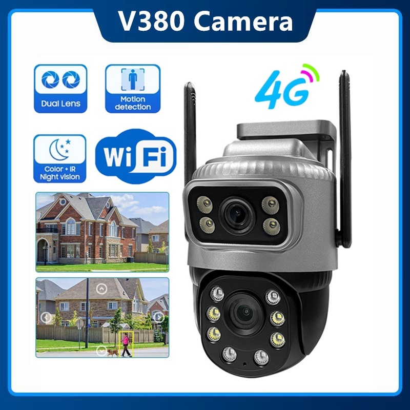 4K 8MP Dual Lens 4G PTZ Camera Dual Screen AI Human Tracking Outdoor ...