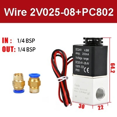 2V025-06 DC12V 24V 220V 110V 空気圧ソレノイドバルブ 2ウェイ