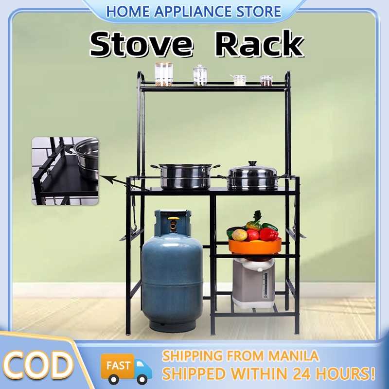 Stainless Gas Stove Stand Rack Kitchen Heavy Duty Kitchen Organizer Gas ...