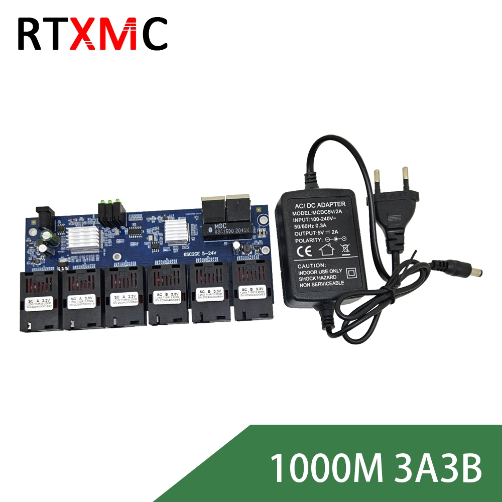 Fiber Switch Gigabit 6 SC Port 2 RJ45 Port 10/100M/1000Mbps Fiber