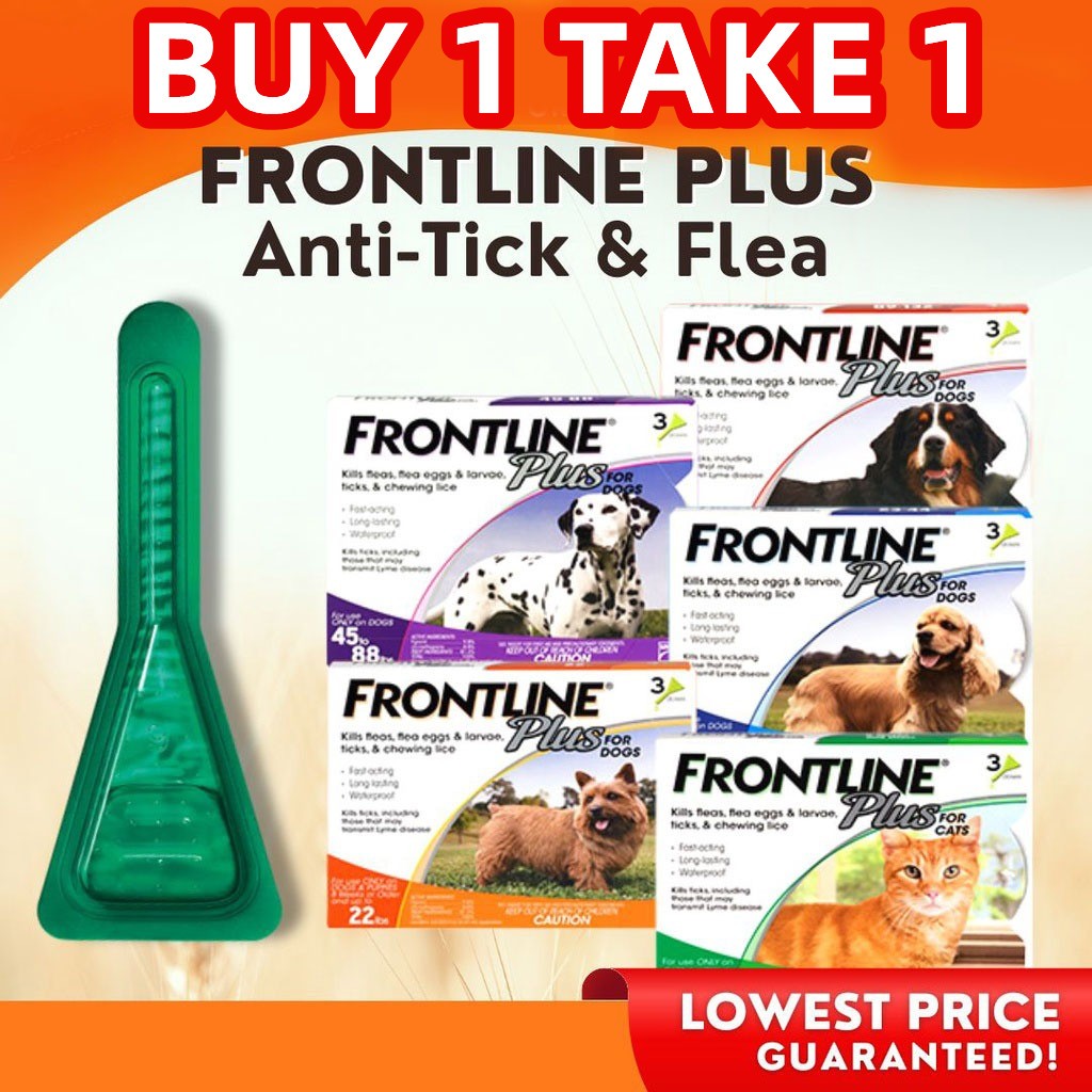 FRONTLINE Plus Flea & Tick Treatment for Dogs (Per Vial) Repellent Anti ...