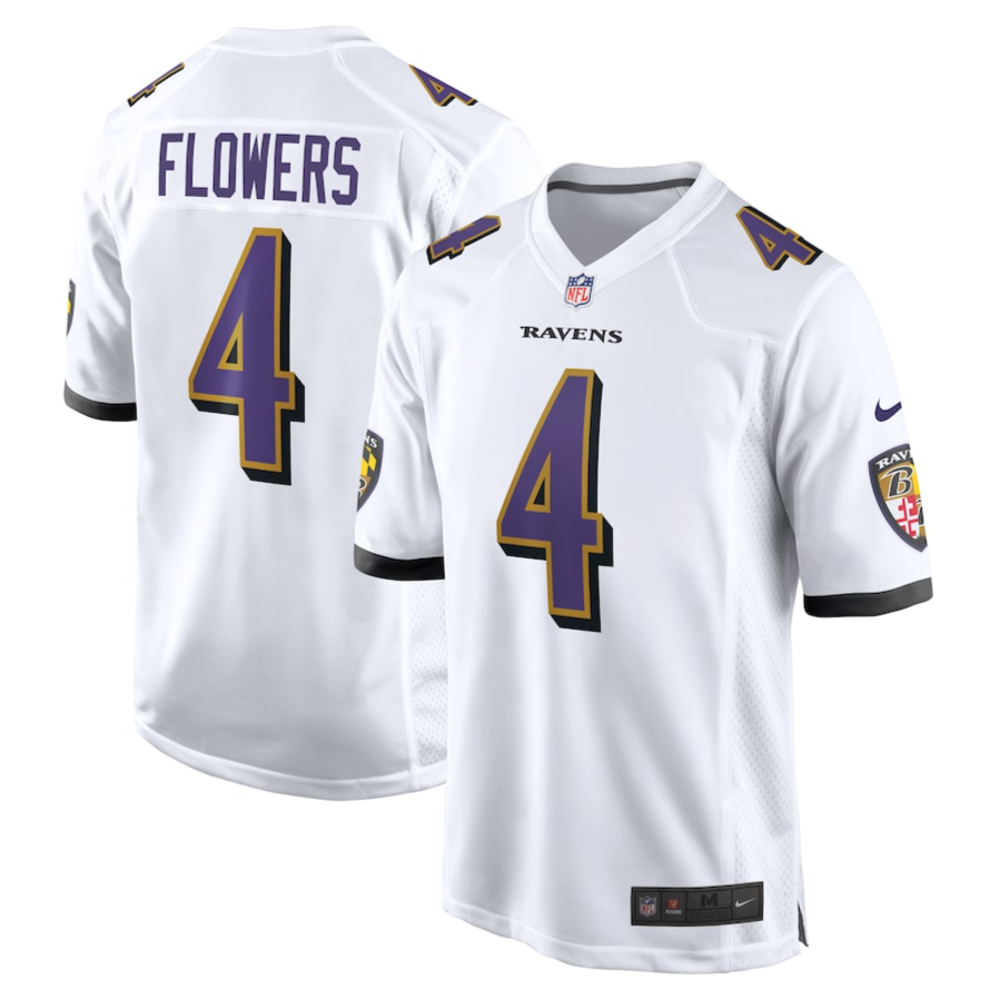 Men's NFL Baltimore Ravens Zay Flowers White Limited American Football ...