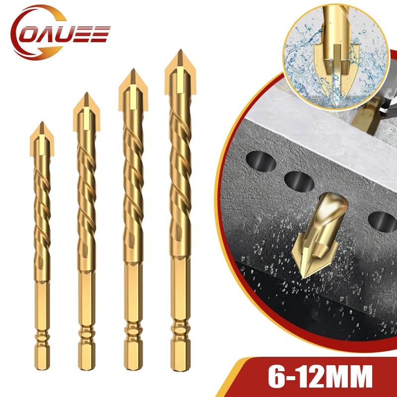 4Pcs Hex Shank Cross Tile Drill Bits Metal Cement Concrete Special High ...