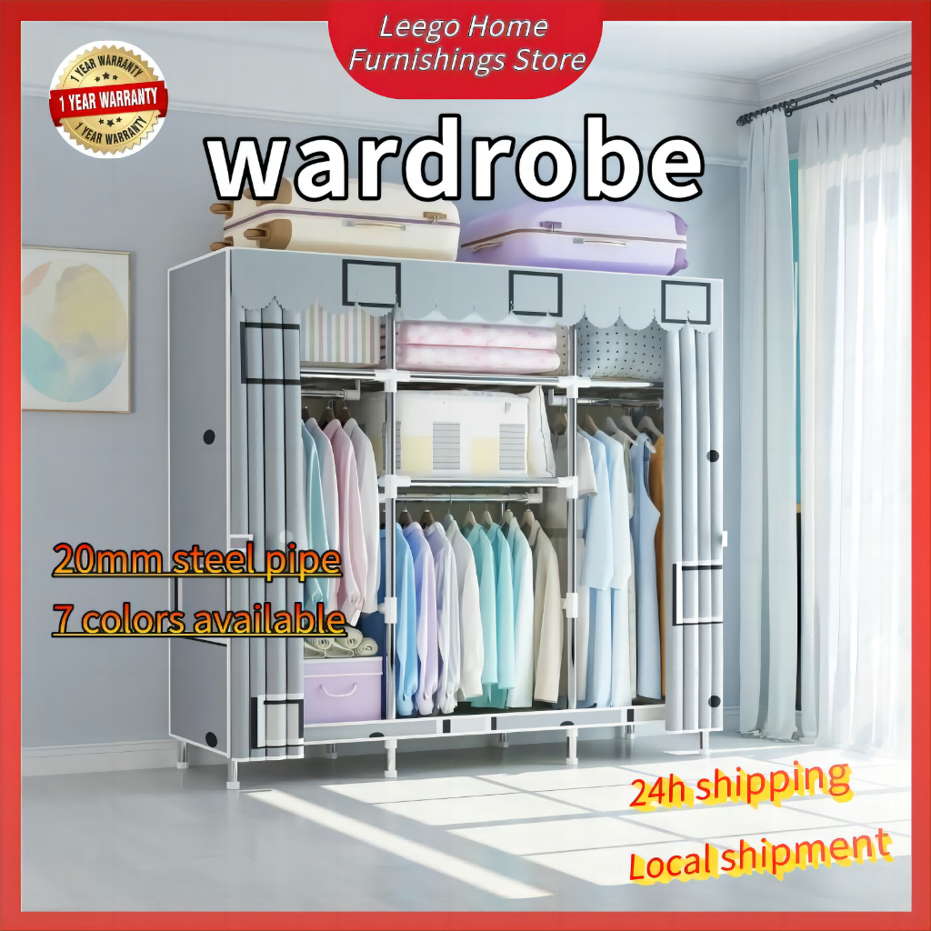 leego wardrobe cabinet Steel pipe wardrobe plastic wardrobe clothes ...