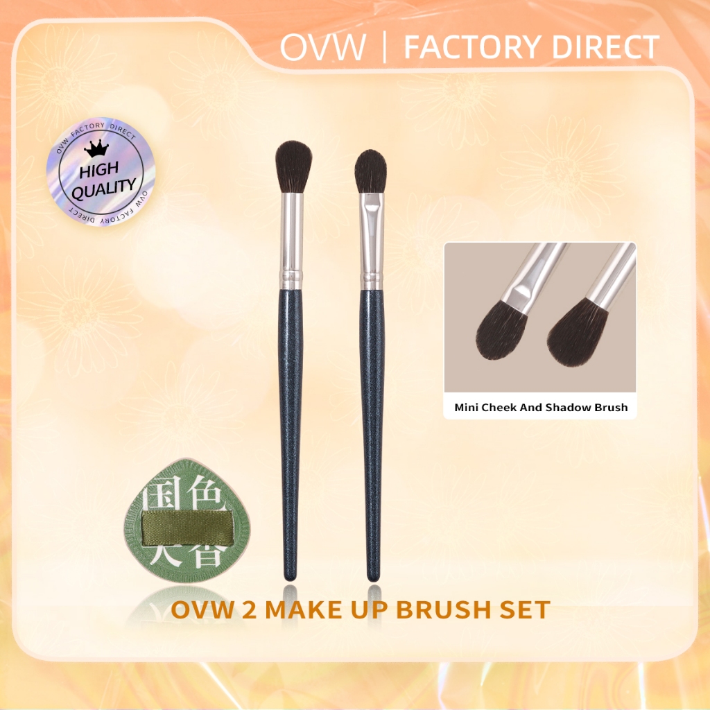 OVW Goat hair Cheek And Blender Pro Brush Eyeshadow Set Blending Brush ...