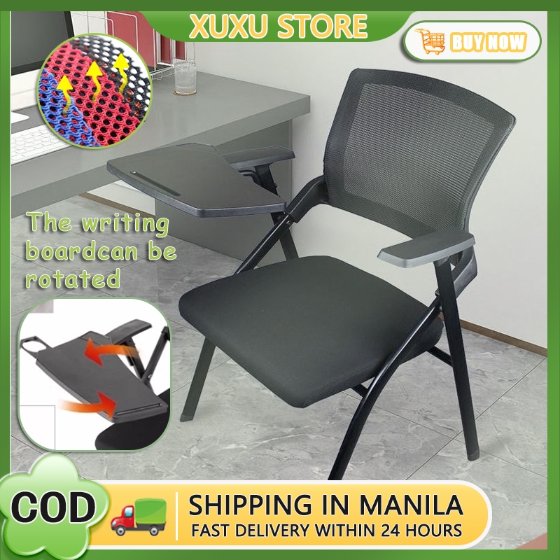 Office Chair Foldable Office Training Chair with Writing Board Foldable ...
