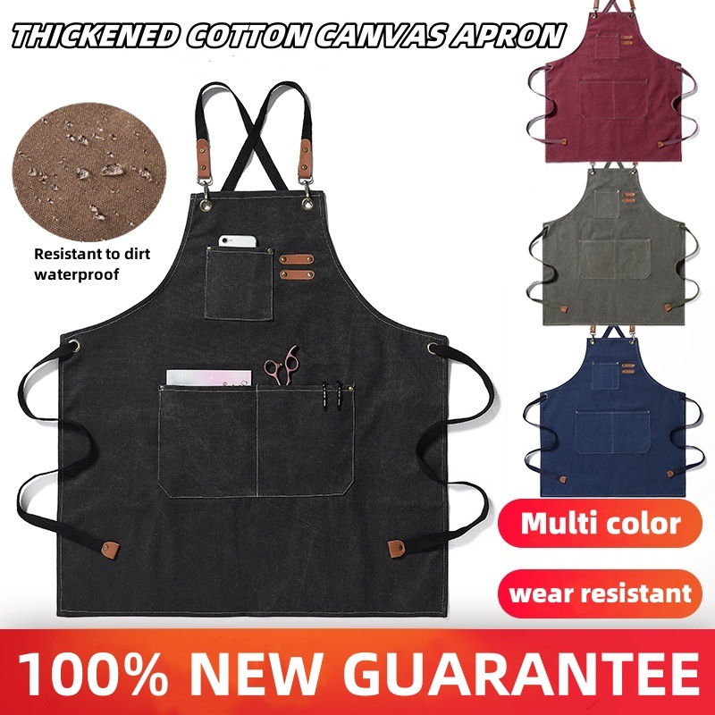 New Canvas leather straps Strap-back type Coffee Shop Aprons Barber ...