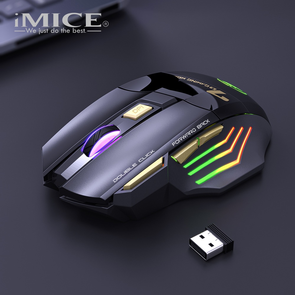 2.4g Silent Colorful Breathing Light Wireless Gaming Mouse | Shopee ...