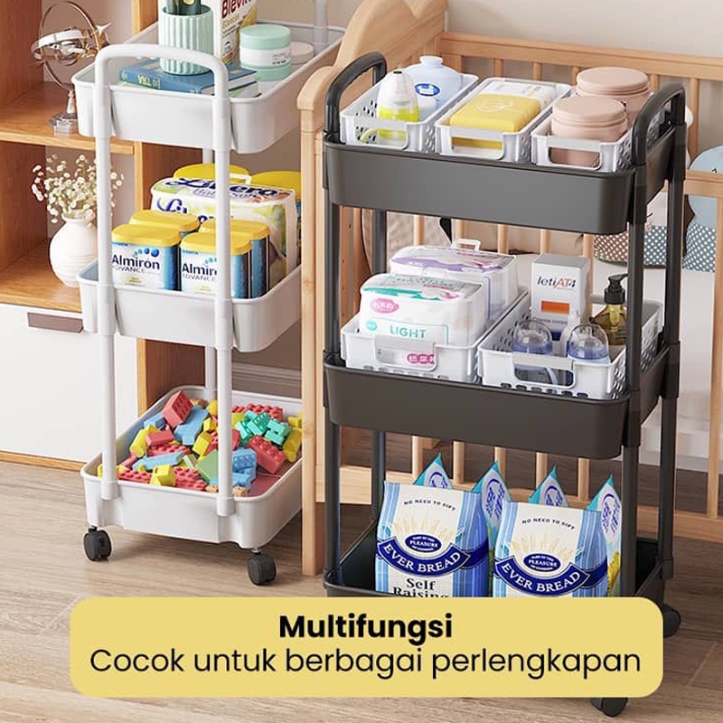 Trolley Rack Storage 3 Tier Trolley Kitchen Rack With Wheel Trolly 4 ...