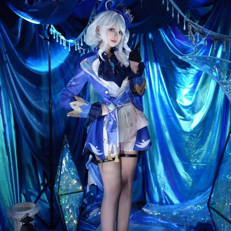 Hsctek Game Genshin Impact Furina Cosplay Costume Full Set Halloween ...
